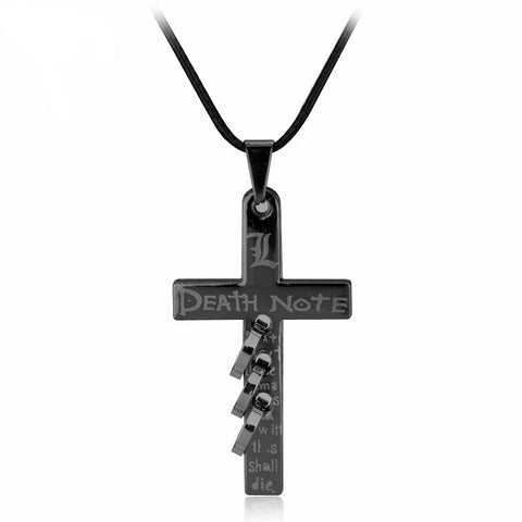 Death Note Black-Metal Cross Necklace